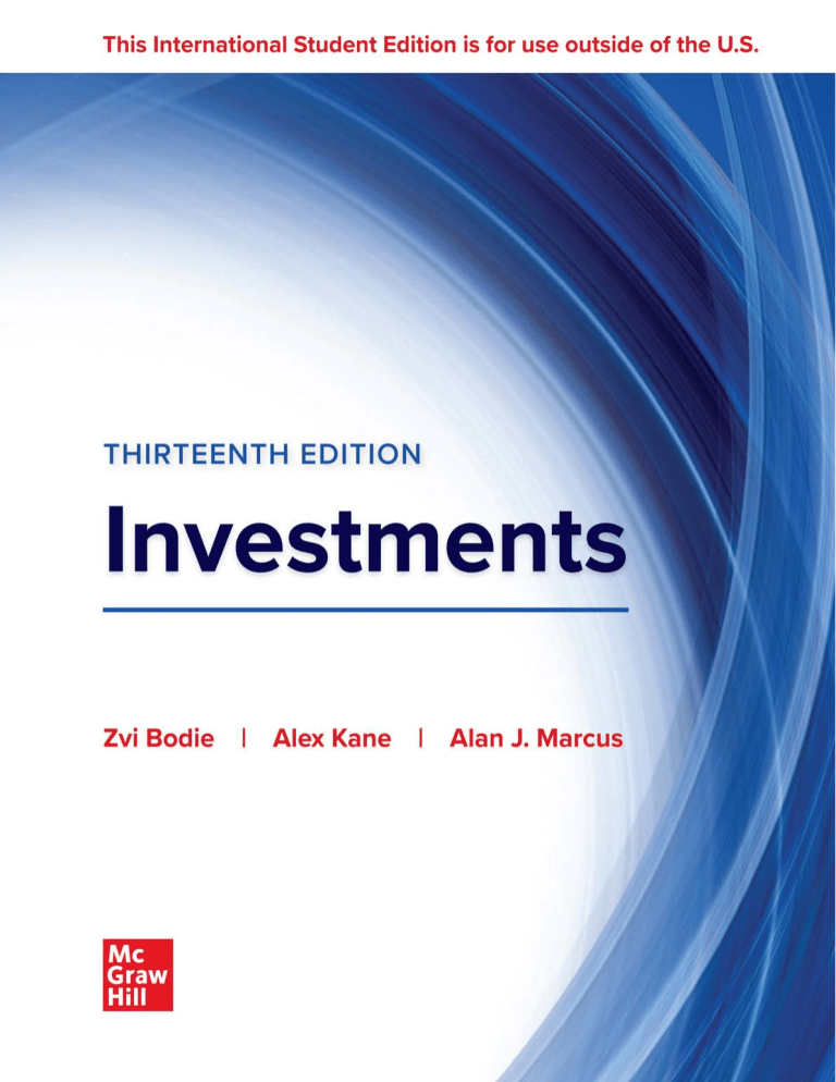 Investment Banking 第三版 Investments by Alex Kane, Zvi Bodie and Alan J. Marcus | eBay