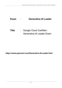 Google Generative AI Leader Exam Dumps for Preparation