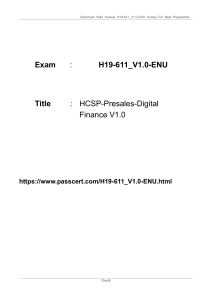 H19-611_V1.0-ENU Exam Dumps: HCSP-Presales-Digital Finance V1.0