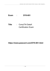 CompTIA DataX DY0-001 Exam Dumps & Simulation Questions