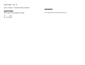Grade 6 Maths: Standard Form of Numbers Flash Card