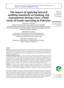 Banking Risk Management & Internal Auditing Standards in Palestine