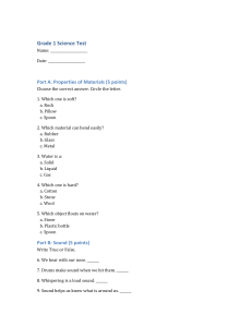 Grade 1 Science Test: Materials, Sound, Living Things