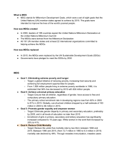 MDGs vs SDGs: Development Goals & Sustainability