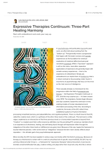 Expressive Therapies Continuum: Healing Trauma