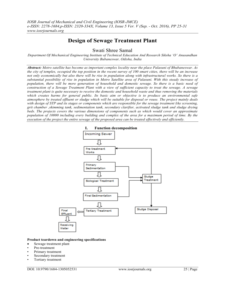 Sewage Treatment Plant Design: A Case Study