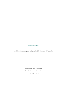 Propuesta Log&iacute;stica Exportaci&oacute;n e-Metanol: Informe Avance
