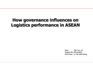 Governance & Logistics Performance in ASEAN: An Analysis