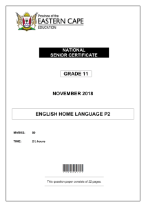 Grade 11 English Exam: Poetry, Novel, Drama