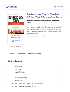 Business Law Today: Standard Edition - Textbook