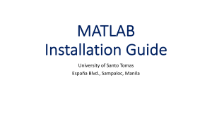 MATLAB Installation Guide - University of Santo Tomas