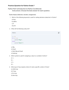 Python Grade 7 Practice Questions