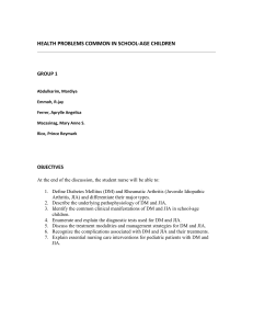 DM & JIA in School-Age Children: Nursing Guide