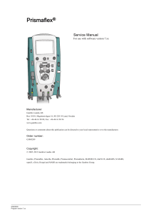 Prismaflex Service Manual: Installation, Troubleshooting, Maintenance
