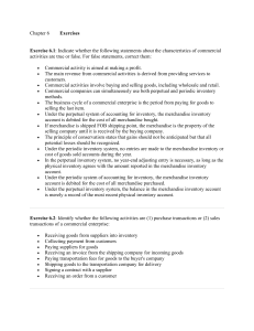 Commercial Activities & Inventory Accounting Exercises