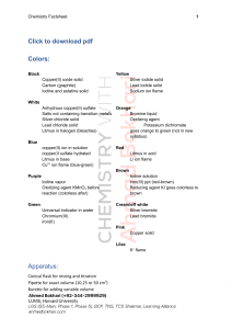 Chemistry Factsheet: Colors, Bonding, & More