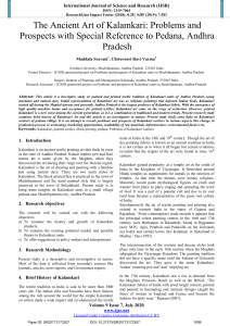 Kalamkari Art: Problems & Prospects in Andhra Pradesh