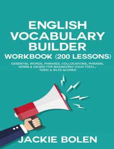 English Vocabulary Builder Workbook for TOEFL, TOEIC, IELTS