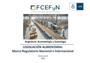Legislaci&oacute;n Alimentaria: Marco Nacional e Internacional