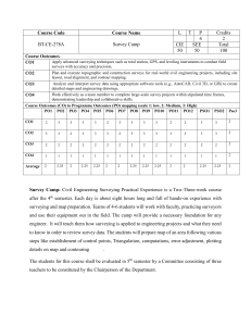 Civil Engineering Course Descriptions: Survey Camp & Exit Project