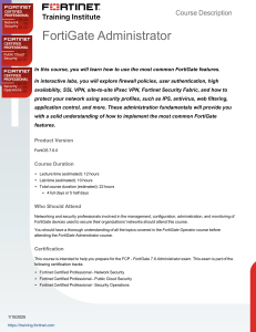 FortiGate Administrator Course Description | Fortinet Training