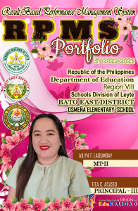 Teacher RPMS Portfolio Cover Page