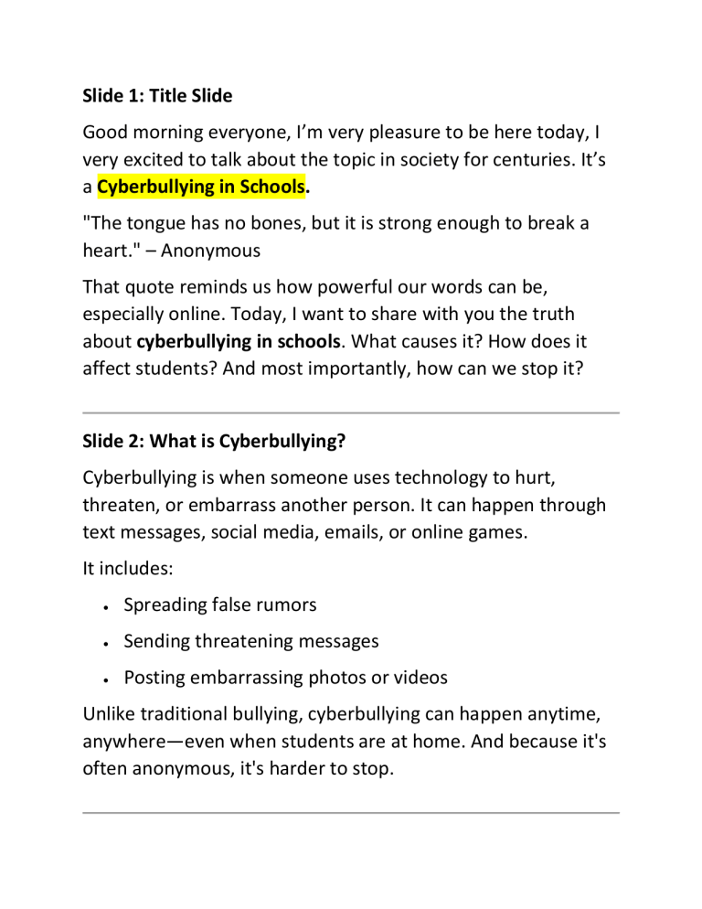Cyberbullying in Schools: Prevention & Effects - Cyberbullying Effects In School