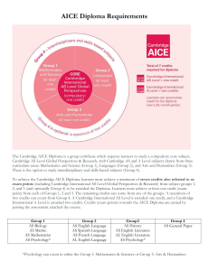 AICE Diploma Requirements: Cambridge Curriculum Guide