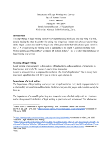 Importance of Legal Writing for Lawyers