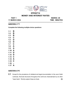 Money & Interest Rates Test: EFES2714 - Economics Exam