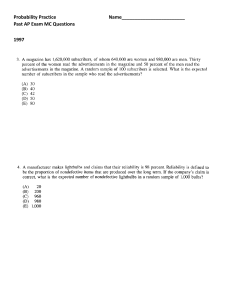 AP Statistics Probability Practice Questions