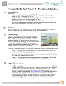 Fast Plants Growth & Genetics Teacher Guide