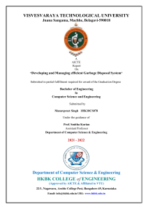 Garbage Disposal System: Development and Management