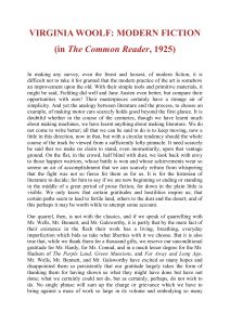 Virginia Woolf: Modern Fiction Analysis