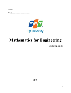 Mathematics for Engineering Exercise Book