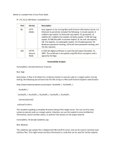 Web Server Security Assessment Sample Report