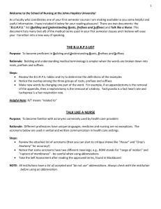 Nursing Medical Terminology & Acronyms Guide