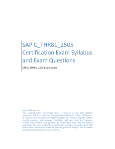 SAP C_THR81_2505 Exam Prep: SuccessFactors Employee Central