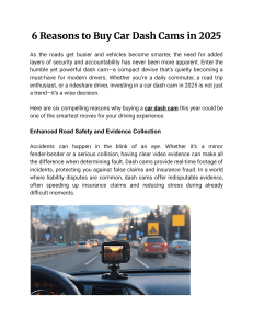 6 Reasons to Buy a Car Dash Cam in 2025