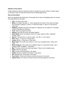 Game Kills Prediction Dataset: ML Project Description