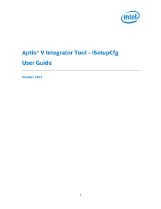 Aptio V iSetupCfg User Guide: BIOS Customization Tool