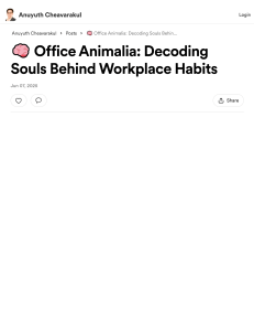 Office Animalia: Decoding Workplace Habits