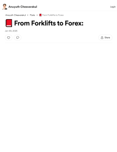 From Forklifts to Forex: An Unexpected Journey