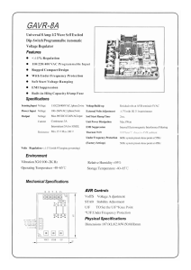 GAVR-8A Automatic Voltage Regulator Datasheet