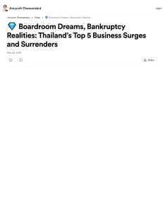 Thailand Business: Top 5 Surges & Bankruptcies