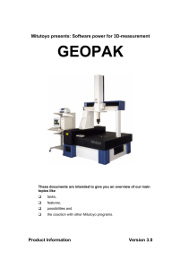 Mitutoyo GEOPAK: 3D Measurement Software Overview