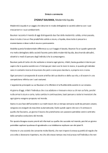 Modernit&agrave; Liquida di Bauman: Riassunto e Commento