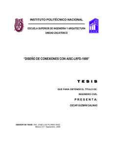 Dise&ntilde;o de Conexiones de Acero: Tesis AISC-LRFD-1999