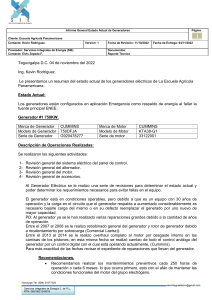 Informe de Estado de Generadores - Escuela Agr&iacute;cola