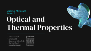 Optical & Thermal Properties: Spectroscopy, DSC, TGA, HPLC